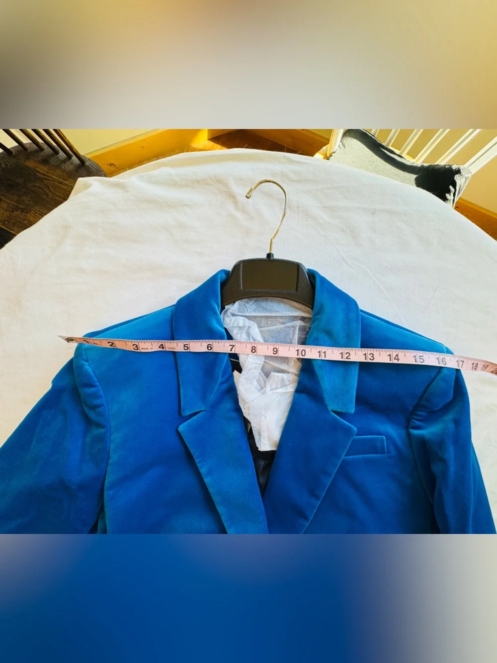 NWT J.Crew Blue Stretch Velvet Suit Set - Size 10 Blazer & Pants